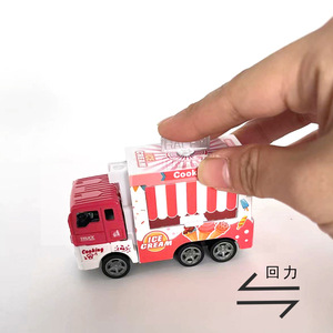 Logotipo personalizado Mini Die Cast Model Car Pull Back Aleación <span class=keywords><strong>de</strong></span> <span class=keywords><strong>juguete</strong></span> Food Truck Niños Diecast Metal Model Car Toys Ice Cream Truck para chico - Product Image 3
