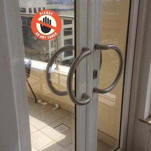 Please Do Not Touch Round <b>Vinyl</b> Warning Sticker PVC <b>Wall</b> Mount Non Reflective No Light No Power Required - Product Image 3