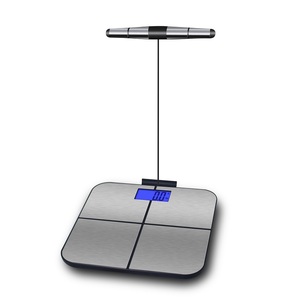 Báscula Digital inteligente de acero inoxidable con mango de 2021, ocho electrodos, LCD, 180KG, para baño, hidratación, IMC, peso de grasa corporal - Product Image 1