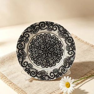 Assiettes <span class=keywords><strong>de</strong></span> présentation en verre dorées pour gâteaux d'anniversaire, assiettes à fruits peintes à l'or, design floral en relief, assiettes <span class=keywords><strong>de</strong></span> dîner artisanales – Offre Spéciale - Product Image 4
