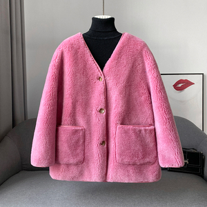 Cappotti Caldi in Pelle di Pecora per Donne e Ragazze, <span class=keywords><strong>Giacca</strong></span> in Lana d'Agnello, Soprabito Invernale Parka JT3322 - Product Image 2