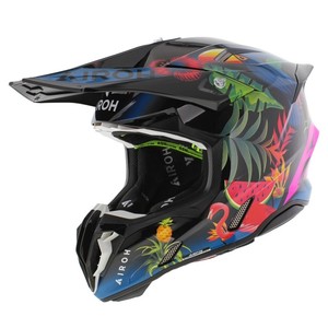 Casque de moto intégral Airoh Twist 3 Amazonia noir S Protection de la tête pour l'été - Product Image 1