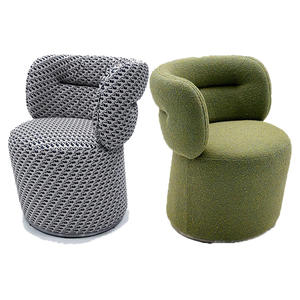 Taburete Giratorio Estilo Retro Crema con Diseño Moderno, Taburete de Descanso para Sala de Estar, Maquillaje, Salón de Belleza y Salón de Uñas - Product Image 5