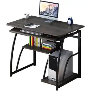 Bureau d'ordinateur en métal avec étagère, station de travail polyvalente pour le bureau à domicile et le bureau