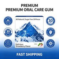 Chewing-gum reminéralisant à l'hydroxyapatite, saveur fraise, xylitol, protection contre les caries, réparation de l'émail, sans sucre, soin buccal pour adultes, 30 unités