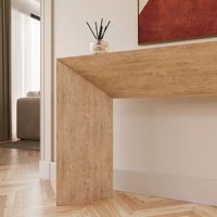 Table console en marbre KUMUSI Camilla Rosso Levanto/Beige Travertine/Arabescato Blanc - Hôtel Villa, taille personnalisable, facile à nettoyer