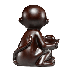 Zodiaque chinois singe sculpture sur bois intelligence et <span class=keywords><strong>sagesse</strong></span> laque symbolisant l'ambition longévité et santé - Product Image 3