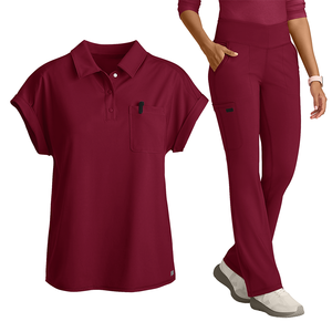 Divise Mediche da Donna a Maniche Corte con Logo Personalizzato, Set Uniformi Elasticizzate e Traspiranti per Infermiere e Medici Ospedalieri - Product Image 2