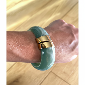 Superventas, joyería de verano 2025, pulsera cuadrada gruesa, accesorio de resina Irregular de mármol de colores, brazalete acrílico para mujer y Niña - Product Image 1