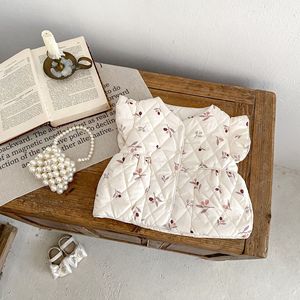 Engepapa Hiver Filles Cardigan <span class=keywords><strong>Gilet</strong></span> Épaissi Infant Fly Sleeve Jacket Warm Diamond Printed Baby Clothes - Product Image 6