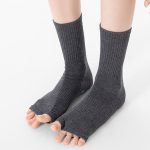 Chaussettes de Pilates personnalisées à bout ouvert, antidérapantes, respirantes, en tricot, pour le yoga et la barre, pour femmes, été - Product Image 3