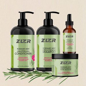 Shampooing et après-shampooing bio sans sulfate à l'huile de romarin, biotine et menthe, soin anti-chute, fortifiant et antipelliculaire - Product Image 1