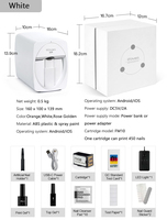 Machine à manucure Imprimante à ongles Utilisation commerciale O2 Basic Nail Printer M1 Art Printer Software Sticker avec fonctionnement Android/iOS