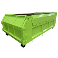 Conteneur à déchets latéral en tôle d'acier galvanisé de 35 m³, benne à déchets latérale pour remorque de transfert de construction extérieure