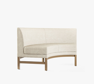 Outdoor Use <strong>Oval</strong> Shape Wooden Frame with Fabric Upholstery Booth <strong>Sofa</strong> - Product Image 5