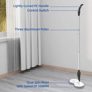 Limpiador de Pisos de Madera Portátil, Ecológico y Autopropulsado, Mopa Eléctrica Inalámbrica con Rociador Giratorio de Acero Inoxidable - Product Image 3