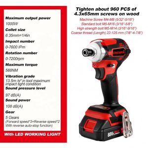 Atornillador <span class=keywords><strong>Eléctrico</strong></span> sin Escobillas con Torque Ajustable, Taladro Inalámbrico de Impacto de 5 Velocidades con 3 Luces LED y Batería para Herramientas <span class=keywords><strong>Makita</strong></span> de 18V - Product Image 3