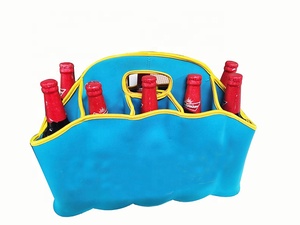 Biểu tượng tùy chỉnh Neoprene bia chai tàu sân bay Tote Túi <span class=keywords><strong>10</strong></span> chai rượu vang chủ xách tay chai nước giỏ - Product Image 2
