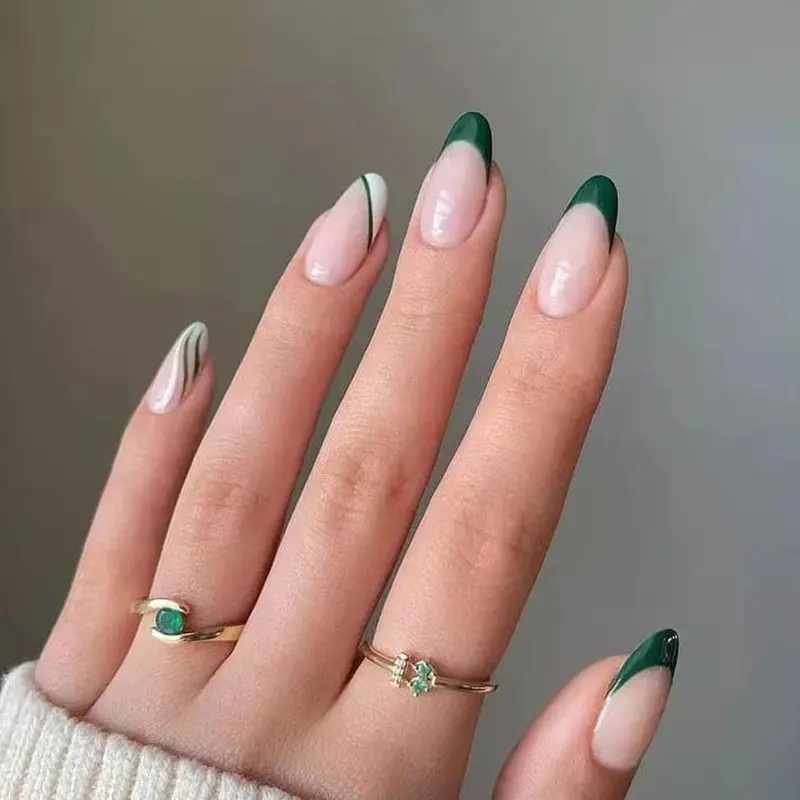 En gros Marque Privée conçu Style Français presse sur les ongles pour les femmes faux ongles ensemble nail art pointe boîte d'emballage