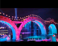 Mur d'eau numérique en acier inoxydable 304 avec graphismes musicaux dansants, cascade, contrôle PLC/DMX512, taille personnalisée, respectueux de l'environnement