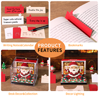 Bloc-notes 3D Calendrier Noël Père Noël Arbre de Noël Train Papeterie Mignonne Décoration de Bureau Cadeau de Noël de Luxe pour Enfants