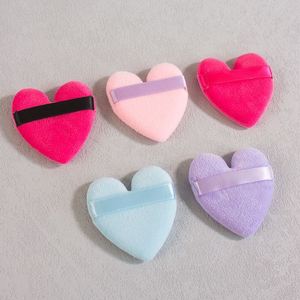 Heart-Shaped Double-Sided Flocking Powder Puff Dense Makeup Sponge Super Soft Crystal Velvet Fan-Shaped Makeup <b>Cushion</b> Cosmetic - Product Image 3