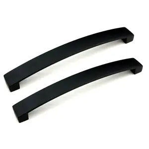 Alumínio Preto Puxadores de Armário Da Cozinha Porta Do Armário Puxadores de Gaveta Hardware Puxa Handle bar preto