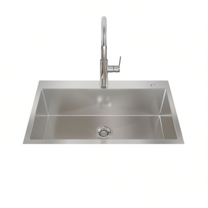 Fregadero de Cocina de un Solo Tazón, 32x19x10 Pulgadas, Empotrado, de Acero Inoxidable, Superficie Satinada, Montaje Bajo Encimera, Rectangular, Profundo - Product Image 1