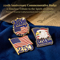Vente en gros Épingles de revers en émail souple 250e anniversaire des États-Unis, Badges Drapeau américain, Statue de la Liberté, Aigle blanc