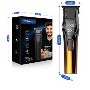 Recortadora de Cabello con Pantalla LED, Cuchilla de Acero Inoxidable, Cuerpo Metálico, Funciona con Batería, para Uso en Barberías - Product Image 4