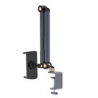 Nouveau support de téléphone portable en alliage d'aluminium portable avec hauteur réglable 60-150 cm, support pliable pour diffusion en direct