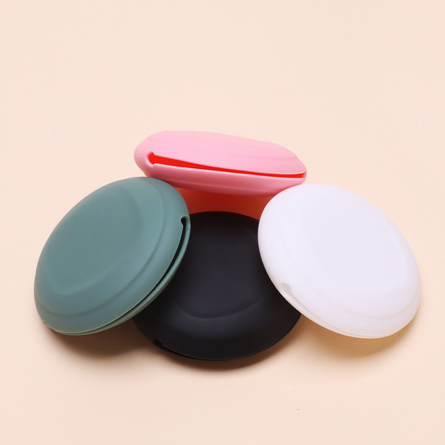 Round Silicone Headphone Organizer Data Cable Storage Case Mini Key Box Portable Wired Headset Storage Bag