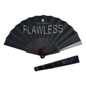 Éventail Pliant en Papier Noir Écologique Fait Main de 23 cm avec Logo Personnalisé, Vente en Gros Usine, Idéal pour les Événements et Cérémonies - Product Image 4