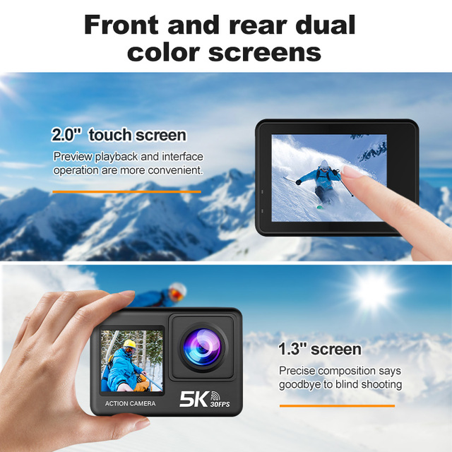 Original Factory Supply 5K Action Camera Portable Design for Easy Carry Outdoor Travel Sports