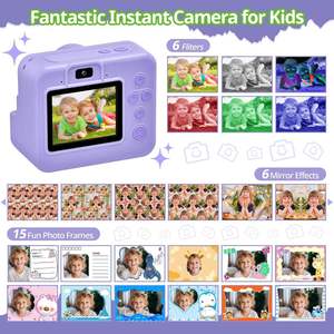 Appareil photo numérique CMOS miniature portable pour enfants, appareil photo instantané, écran HD/Full HD 2,4 pouces, technologie sans encre sécurisée, éducatif - Product Image 4