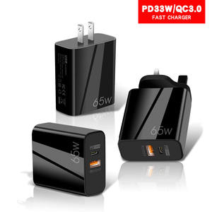 65 واط PD نيتريد الغاليوم شاحن سريع صغير PD + QC3.0 المملكة المتحدة محول الاتحاد الأوروبي الولايات المتحدة المملكة المتحدة شاحن الجدار لاستخدام الهاتف المحمول - Product Image 4