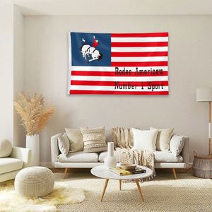 Rodeo America's Number 1 Sport Pennant 3x5 Ft Outside <b>Banner</b> with Brightly Colored Brass Grommets 100D Polyester Decor - Product Image 3