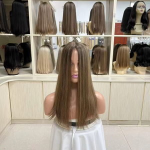 ท็อปเปอร์ผมไหมแท้แบบขายส่ง  พร้อมส่ง  จัดส่งรวดเร็ว  วิกผมชาวยิว - Product Image 1