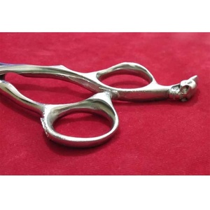 Cisaille professionnelle de ciseaux de coiffeur en acier inoxydable avec poignée de dragon de crâne lame droite pointe pointue outil de beauté à vis réglable - Product Image 3