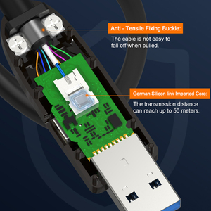Cable de <span class=keywords><strong>Fibra</strong></span> Óptica USB3.1-A a USB-C, Transferencia de Datos de Alta Velocidad de 10 Gbps, Macho a Macho, para Sistema de Conferencias, Monitor, Proyector A154 - Product Image 4