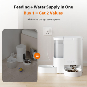 Distributeur d'eau <span class=keywords><strong>et</strong></span> de nourriture intelligent 2-en-1 pour animaux de compagnie, caméra WiFi, station de nourriture automatique pour chats <span class=keywords><strong>et</strong></span> chiens tout-en-un avec contrôle par application <span class=keywords><strong>et</strong></span> 110-240V - Product Image 5