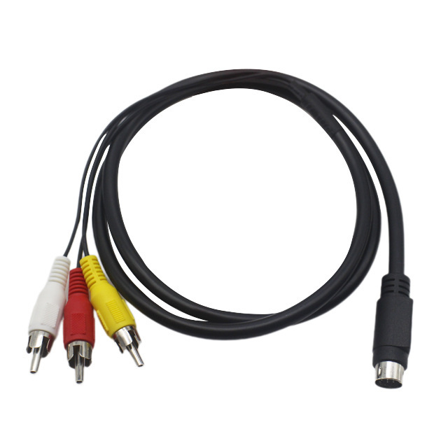 Mini DIN Male to 3 RCA Cable RCA to 10 9 8 7 6 5 4 3 Pin Extension Wiring Harness for Electronic Cameras