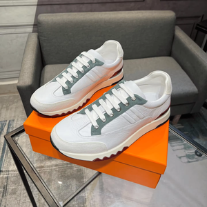 Baskets en cuir souple avec semelle intérieure moelleuse et amortissante, coutures renforcées, résistantes et durables, chaussures décontractées. - Product Image 1