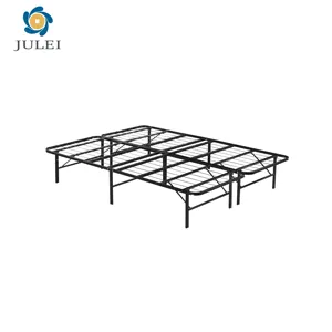 Julei KD Tragbares Metall bett mit zusammen klappbarem Rahmen aus Queensize-Plattform bett aus Metall und Holz