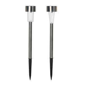 Lampes solaires de jardin en acier inoxydable à insertion au sol, éclairage LED extérieur pour pelouse, patio, allée et terrasse - Product Image 2