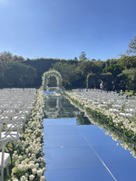 Günstiger Hochglanz-Weißer Reflektierender Spiegel-Teppich für Hochzeitsbühnen-Dekoration