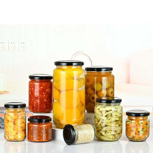 New Design Cylinder Honey Jam Bottle Glass Cover Condiments Container for Food <b>Storage</b> Preserve Honey Glass Jar - Product Image 5