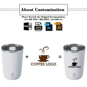 Custom Logo Printed 304 Stainless Steel Automatic Lazy <b>Coffee</b> Corporate Activity Business Gift Electric Milk Tumbler Cup - Product Image 2