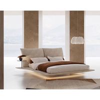 Italienisches Minimalistisches Modernes Luxus-Kreativdesign Schwebendes Bett Blütenblatt-Hauptbett Weiches Polster Mädchen Rosa Doppelbett
