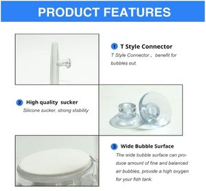 제어 밸브가있는 수족관 에어 스톤 어항 나노 버블 키트 조용한 초고 용해 산소 디퓨저 - Product Image 3
